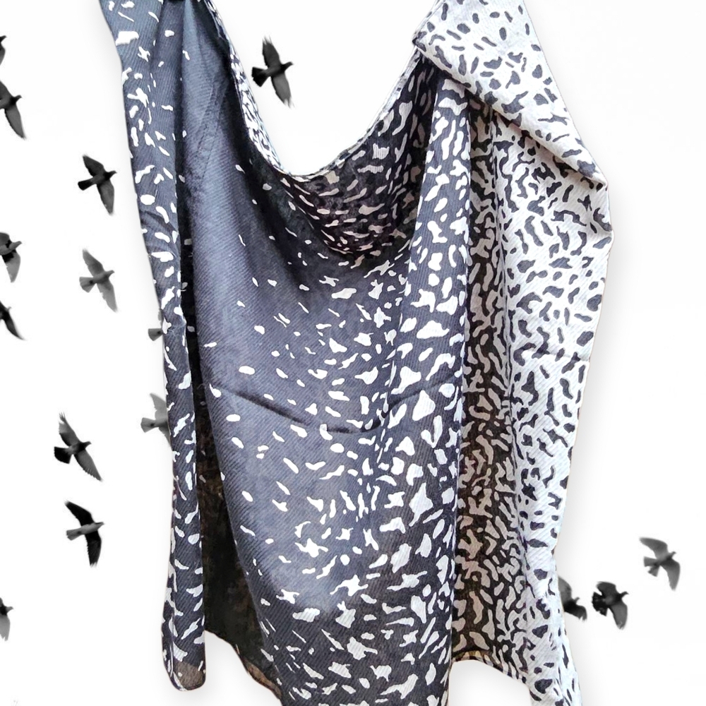 Calvin Klein Black and Gray Infinity Scarf